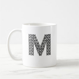 Caneca De Café Letter M Initial Coffee Mug – Minimal Modern Style