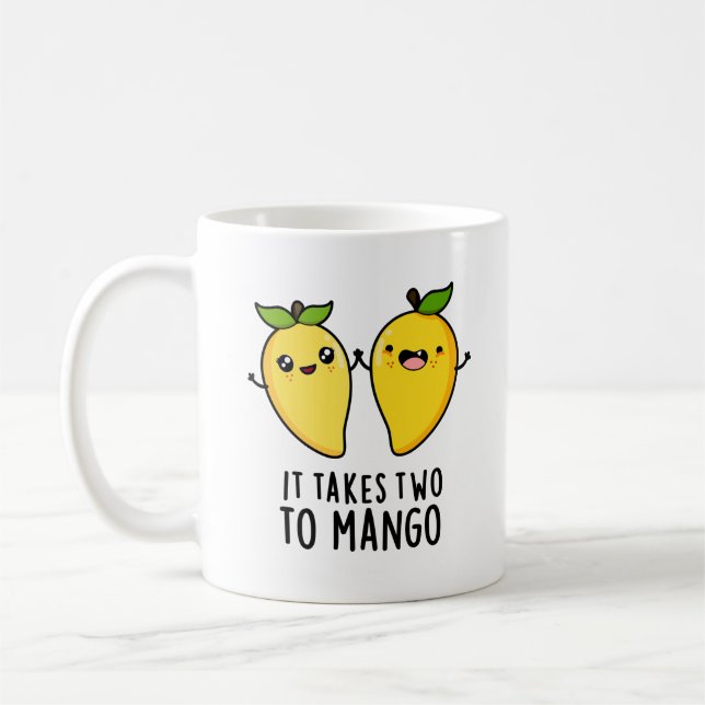 Caneca De Café Leva Dois Para Mango Engraçado Dançando Fruta (Esquerda)