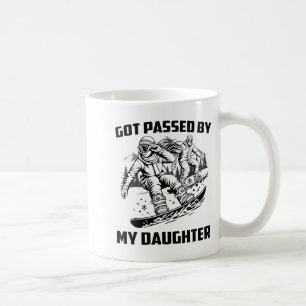 Caneca De Café Levado Pelo Pé pela Minha Filha, Esqui Divertido, 