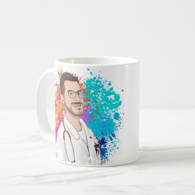 Caneca De Café Levanta-te e brilha, mas primeiro, motivação da ma (Frente Esquerda)