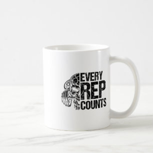 Caneca De Café Levantador de Peso Every Rep Counts Fisiculturismo
