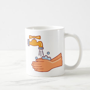 CANECA DE CAFÉ LEVANTAMENTO DE MÃO300 LEMBRETE DE SAÚDE LIMPO