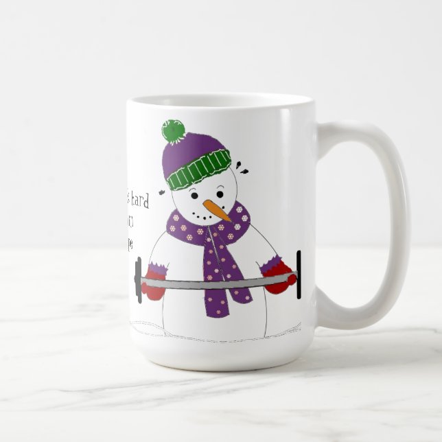 Caneca De Café Levantamento de Peso de Boneco de Neve com Dito (Direita)
