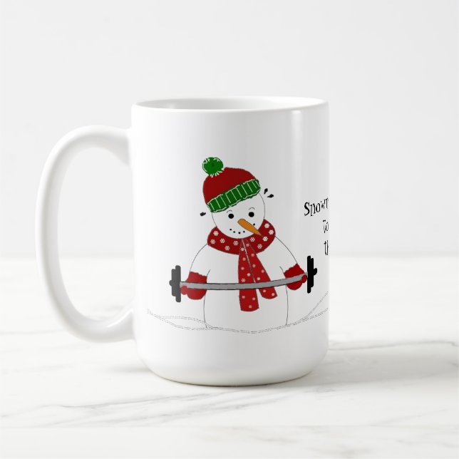 Caneca De Café Levantamento de Peso do Boneco de Neve (Esquerda)