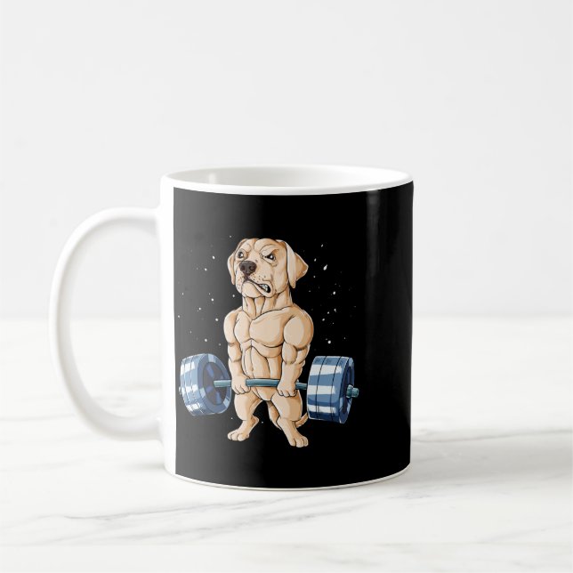 Caneca De Café Levantamento de peso Labrador Engraçado Governo (Esquerda)