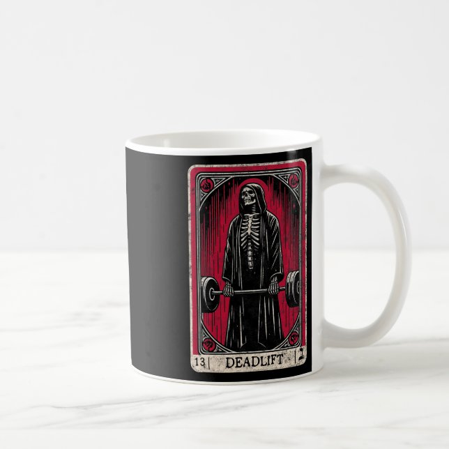 Caneca De Café Levantar Peso Morto Esqueleto Halloween Piadas Aca (Direita)
