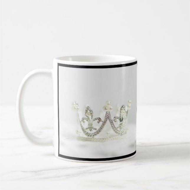 Caneca De Café Levante e brilhe como uma rainha - Elegante Coroa  (Esquerda)