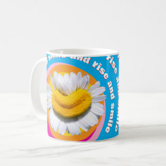 Caneca De Café “levante e sorria” Camomila Sorridente Nascer do S