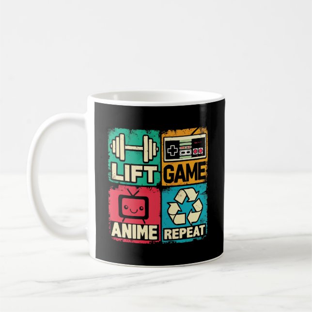 Caneca De Café Levante, Jogo, Anime, Repita (Esquerda)