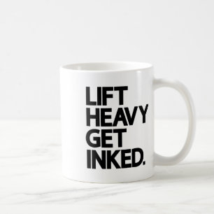 Caneca De Café Levante Pesado Amante de Tatuagem Treino de Fitnes