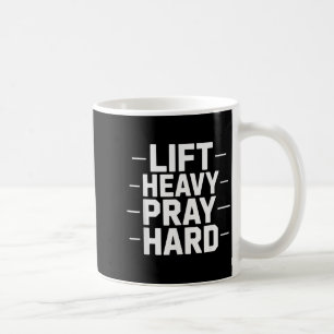 Caneca De Café Levante Pesado Reze Duro Academia Presente Cristão