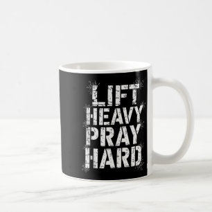 Caneca De Café Levante Pesado Reze Duro Academia Presente Cristão