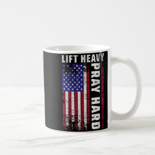 Caneca De Café Levante Pesado Reze Duro Bandeira Americana Cristã