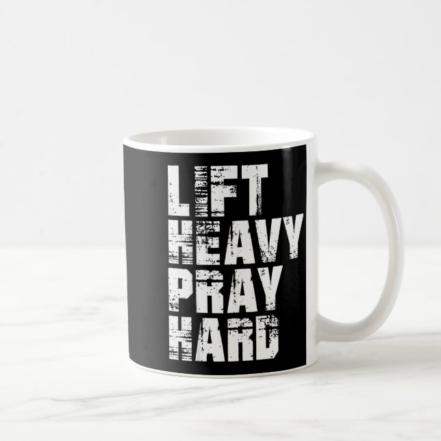 Caneca De Café Levante Pesado Reze Duro Presente Cristão para (Direita)