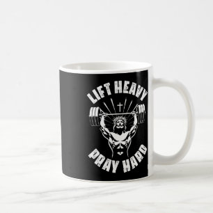 Caneca De Café Levante Pesado Reze Duro Treinamento Físico Cristã