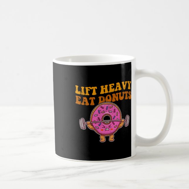 Caneca De Café Levante Rosquinhas De Comida Pesada Engraçada Sobr (Direita)