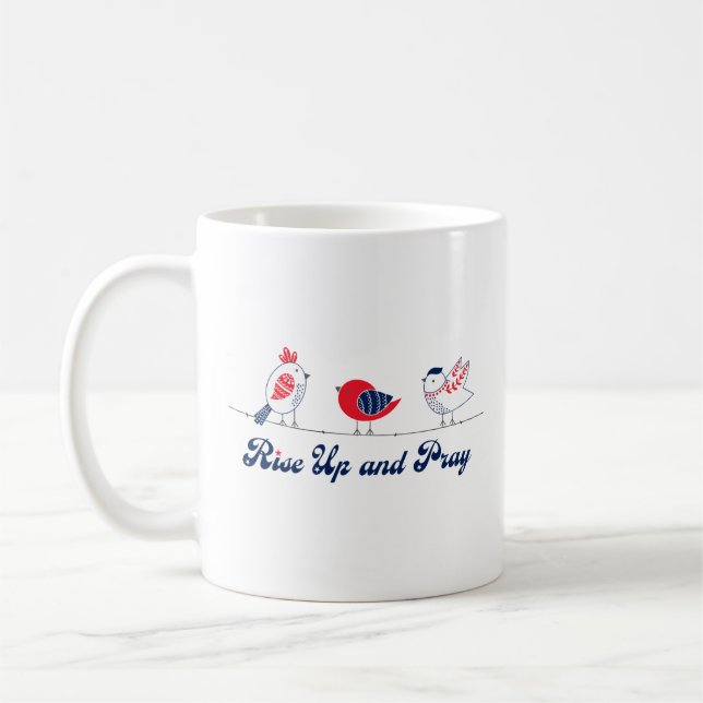 Caneca De Café Levante-se e Reze Aves Patrióticas (Esquerda)