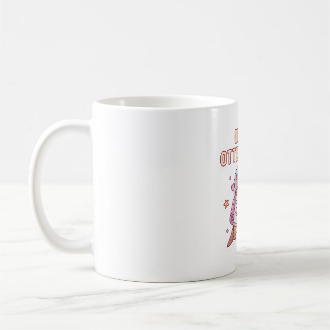 Caneca De Café Leve A Otter Para O Outro Espaço Engraçado (Esquerda)