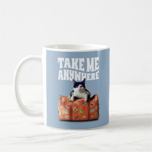 CANECA DE CAFÉ LEVE-ME A QUALQUER LUGAR, VIAGEM SUITCASE CAT
