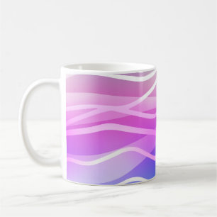 Caneca De Café Leve multicor, esquema arco-íris com linhas planas