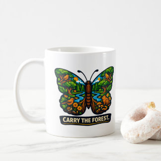 Caneca De Café Leve O Ecossistema da Borboleta da Floresta
