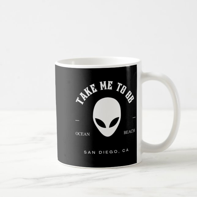 Caneca De Café Leve Para Ob Alien - Ocean Beach San Diego (Direita)
