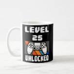 Caneca De Café Level 25 Unlocked Video Game 25th Birthday Gift<br><div class="desc">Level 25 Unlocked Video Game 25th Birthday Gift Gift. Perfect gift for your dad,  mom,  papa,  men,  women,  friend and family members on Thanksgiving Day,  Christmas Day,  Mothers Day,  Fathers Day,  4th of July,  1776 Independent day,  Veterans Day,  Halloween Day,  Patrick's Day</div>