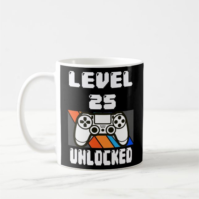 Caneca De Café Level 25 Unlocked Video Game 25th Birthday Gift  (Esquerda)