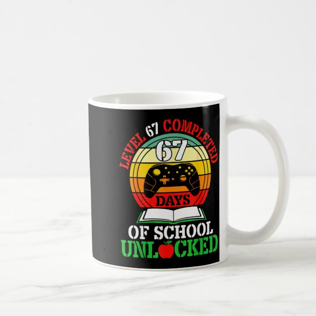 Caneca De Café Level 67 Completed Days Of School Unlocked Gamer S (Direita)