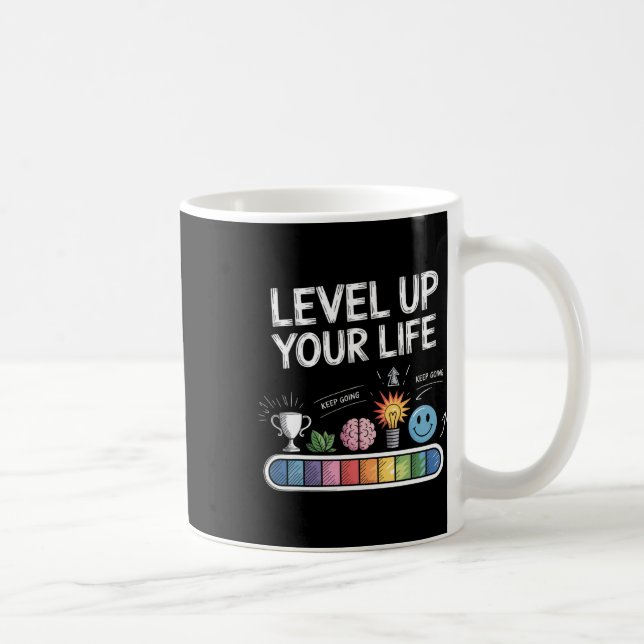 Caneca De Café Level Up Your Life Progress Bar Gamer Motivation  (Direita)