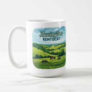 Caneca De Café Lexington Kentucky Horses Bluegrass Fazenda Vintag
