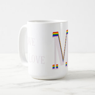 Caneca De Café LGBT Monograma Monograma Texto Personalizado Amor