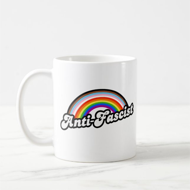 Caneca De Café LGBTQ+ Anti-Fascista (Esquerda)