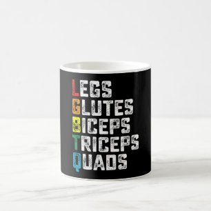 Caneca De Café LGBTQ Pernas Glúteos Bíceps Tríceps Coxas Divertid