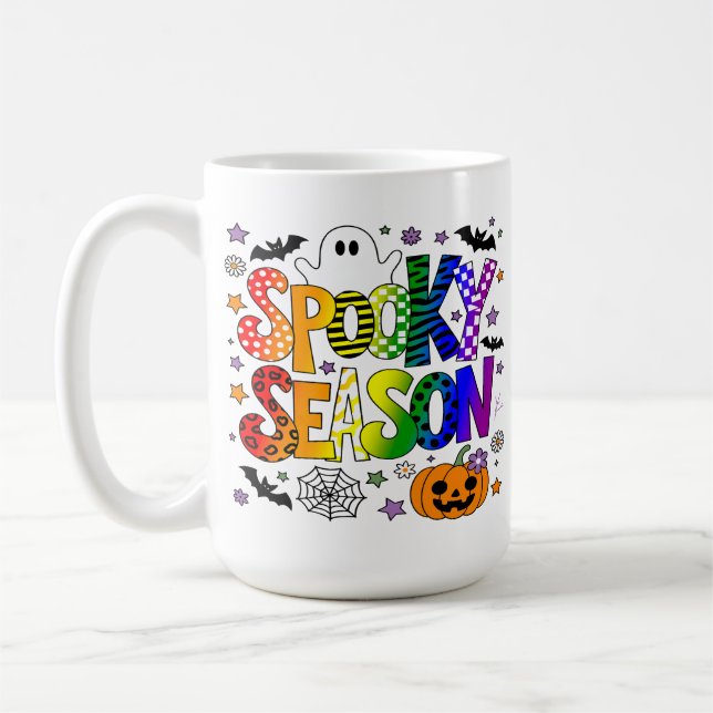 Caneca De Café LGBTQ Rainbow Spooky Season Halloween (Esquerda)