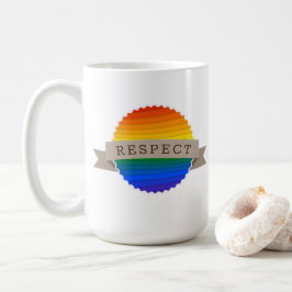 Caneca De Café LGBTQ Respeite a Mug de Crachá Personalizada