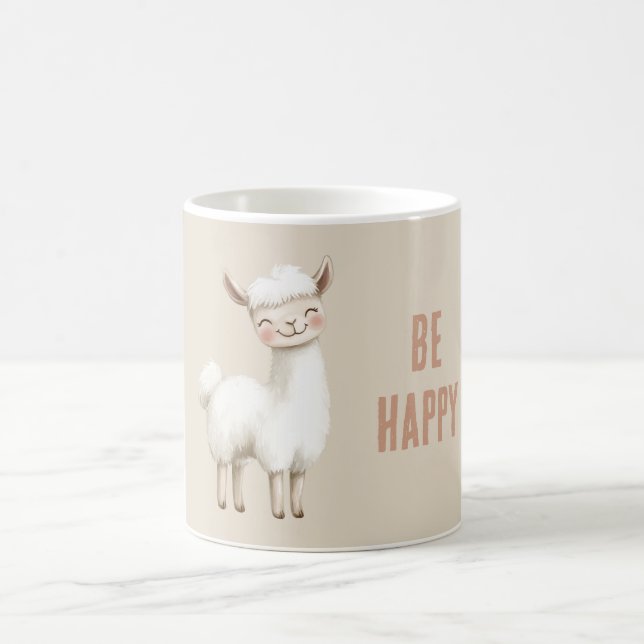 Caneca De Café Lhama Feliz (Centro)