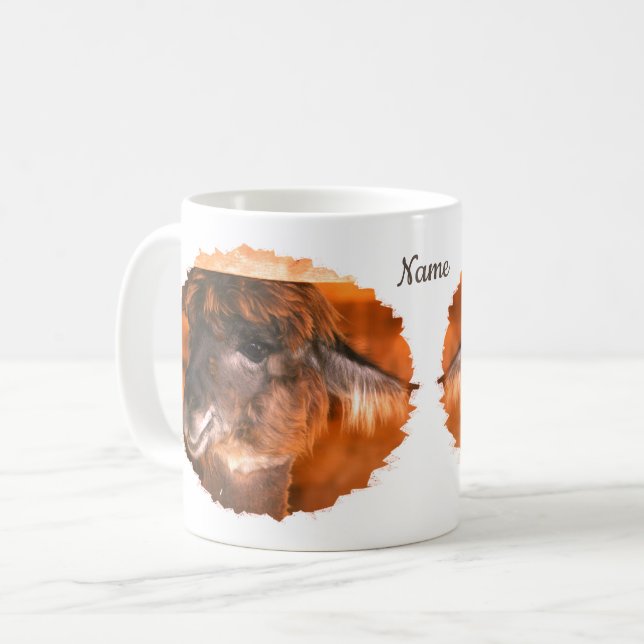 Caneca De Café Lhama Fofa Personalizada (Frente Esquerda)