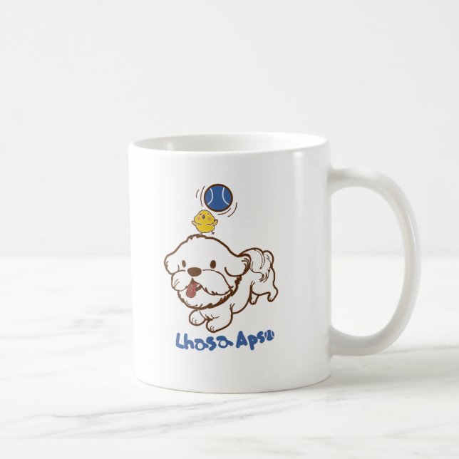 Caneca De Café Lhasa apso bubu e guagua de galinha (Direita)
