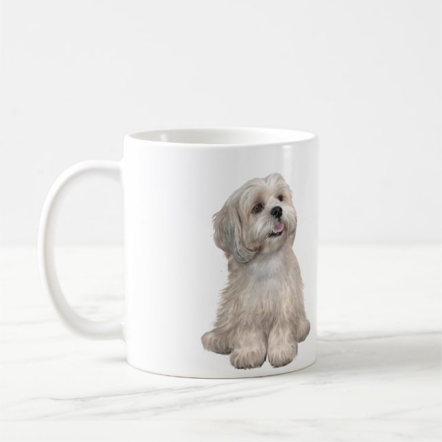 Caneca De Café Lhasa Apso (C) - Ouro claro (Esquerda)