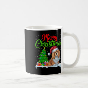 Caneca De Café Lhasa Apso Cachorro Árvore De Natal Luz Engraçada 