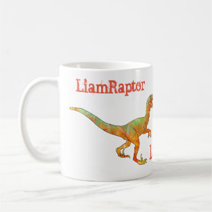 Caneca De Café Liam Raptor Assustador Velociraptor Dinossauro Eng