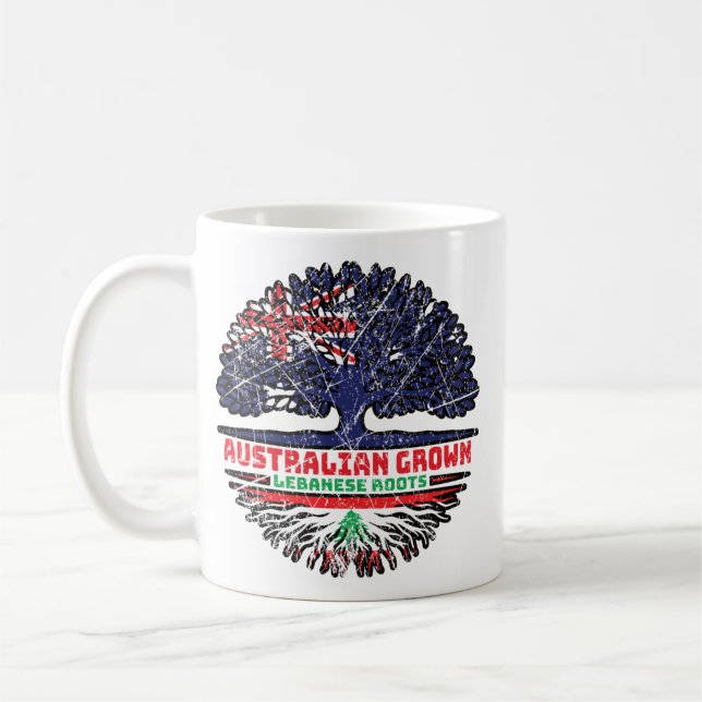 Caneca De Café Libanês, Austrália Australiana, Raízes de Árvore (Esquerda)