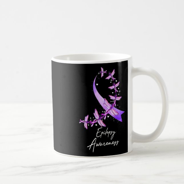 Caneca De Café Libélula de Conscientização da Epilepsia Novembro  (Direita)