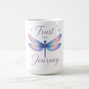 Caneca De Café Libélula Inspiradora/Confie Na Jornada