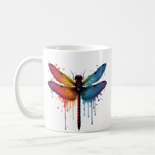 Caneca De Café Libélula Legal em Libélula pintada colorida