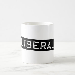 Caneca De Café Liberal Label Tape Engraçado Democrata