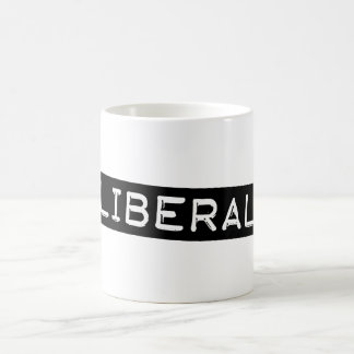Caneca De Café Liberal Label Tape Engraçado Democrata