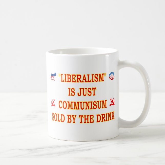 CANECA DE CAFÉ LIBERALISMO É APENAS COMUNISMO (Direita)
