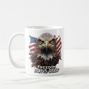 Caneca De Café Liberdade Corre Fundo Adesivo Patriótico Orgulho E